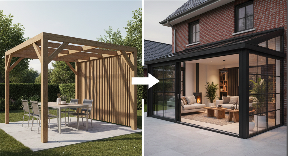 Faut-il un permis pour votre véranda ou pergola en Belgique ? 3 veranda pergola 1