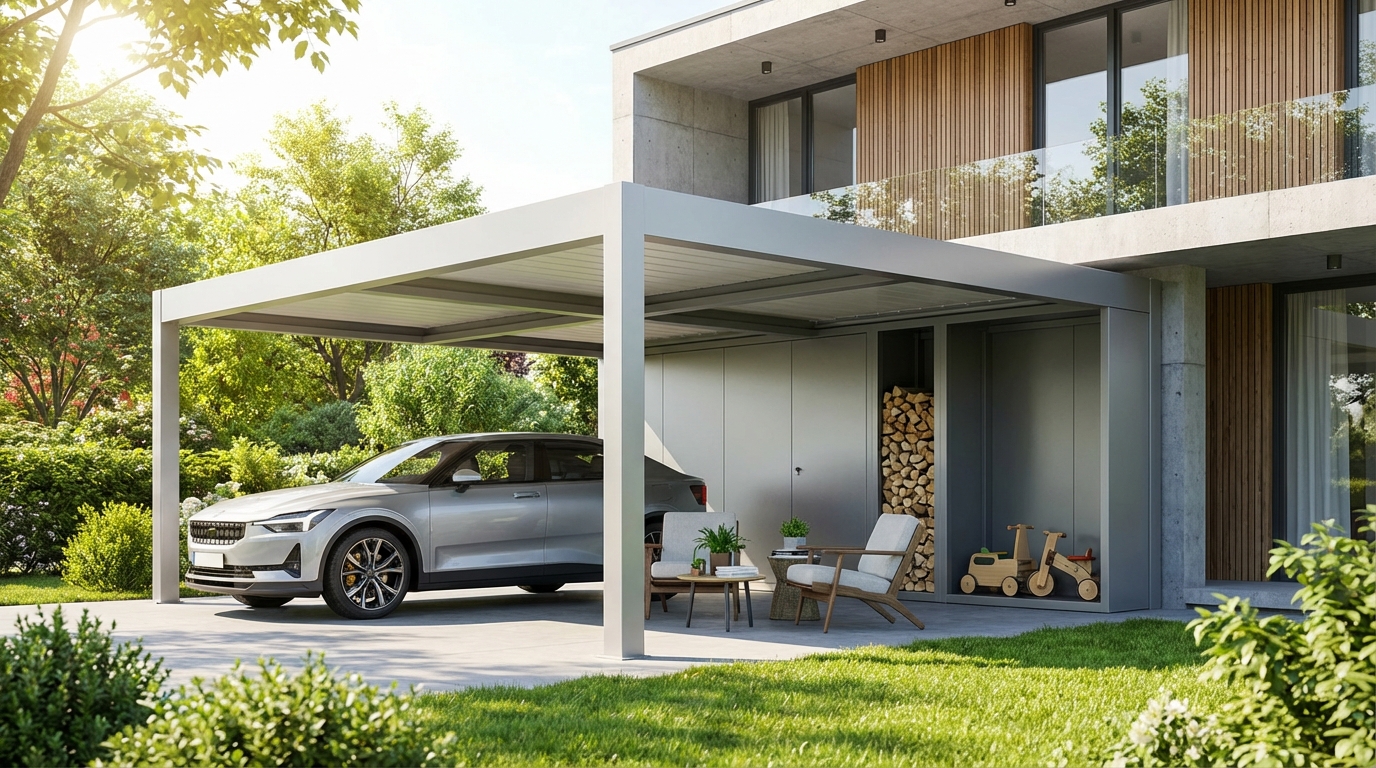 Carport ou garage : le comparatif pour faire le bon choix 3 voiture avec carport devant une maison